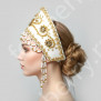 Кокошник Отрада, белый с золотом - фото 2