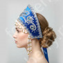 Кокошник Отрада, синий с серебром - фото 2