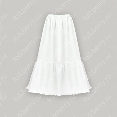 Подъюбник с воланом, хлопок, белый- фото 1